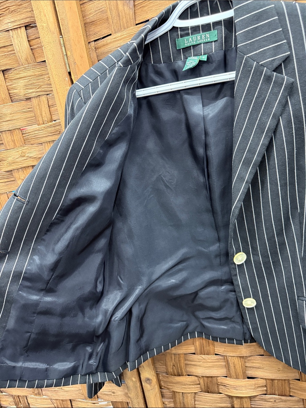Lauren Ralph Lauren Black Pinstripe Tailored Blazer - Picture 4 of 5